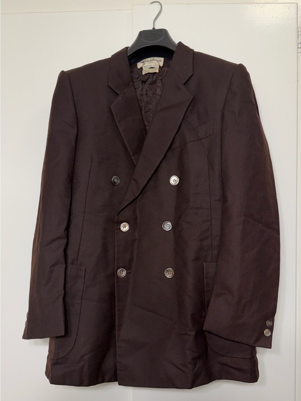 Vintage Valentino Men's Double-Breasted Mid-80s Wool Jacket
